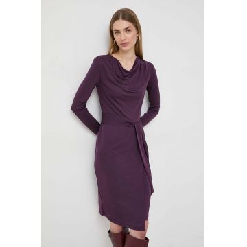 Marella rochie culoarea violet, midi, drept