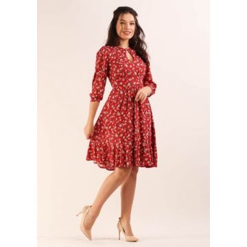 Rochie 4635 rosie flori Moze