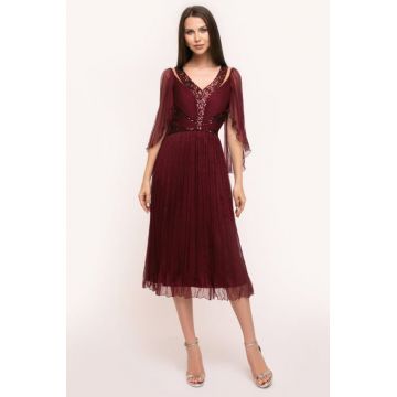 Rochie 5064 T68 bordo Ginette