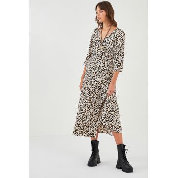 Rochie din viscoza maxi cu animal print