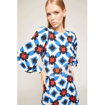 Rochie mini evazata cu maneci ample