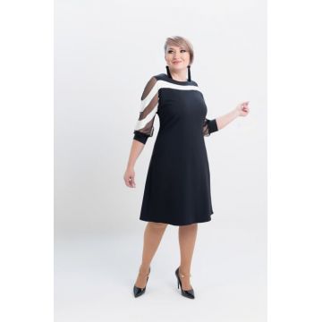 Rochie T101 alb negru