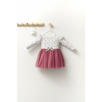 Rochita eleganta cu tulle pentru fetite Monster, Tongs baby (Marime: 18-24 Luni, Culoare: Roz inchis)