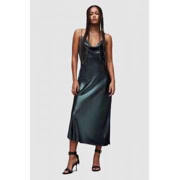 AllSaints rochie Hadley culoarea verde, maxi, mulata