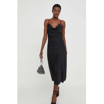 Answear Lab rochie culoarea negru, midi, evazati