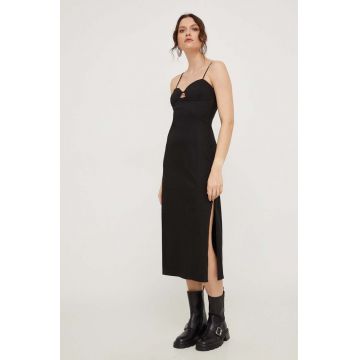 Answear Lab rochie culoarea negru, midi, mulata