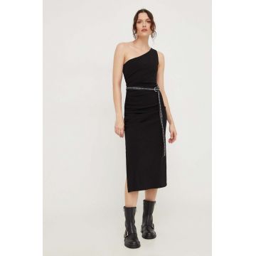 Answear Lab rochie culoarea negru, midi, mulata