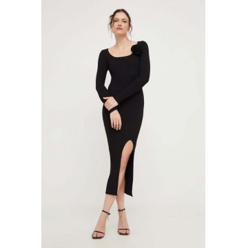 Answear Lab rochie culoarea negru, midi, mulata