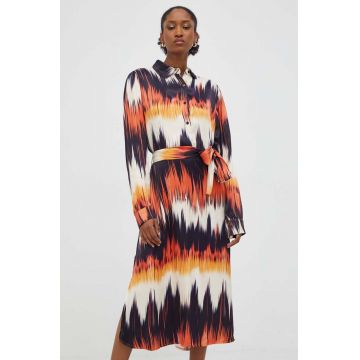 Answear Lab rochie culoarea portocaliu, midi, oversize