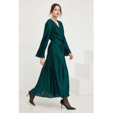 Answear Lab rochie culoarea verde, maxi, evazati