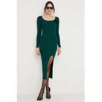 Answear Lab rochie culoarea verde, midi, mulata