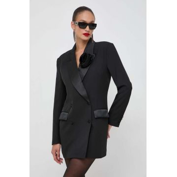 Bardot rochie culoarea negru, mini, drept