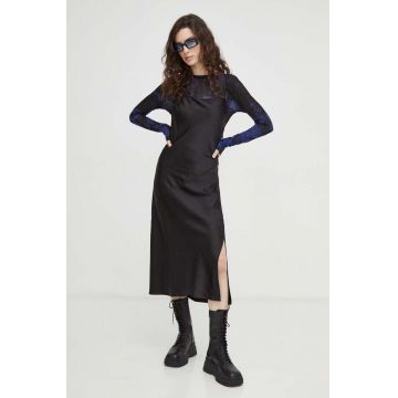 G-Star Raw rochie culoarea negru, midi, mulata