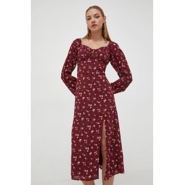 Hollister Co. rochie culoarea bordo, midi, drept