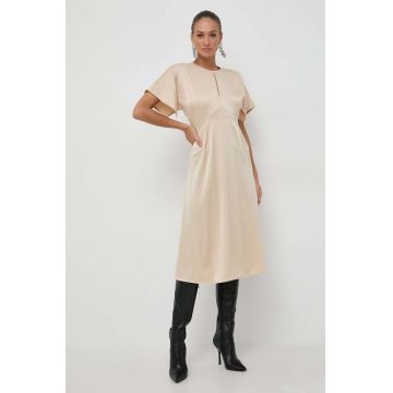 MICHAEL Michael Kors rochie culoarea bej, midi, evazati