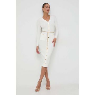 MICHAEL Michael Kors rochie culoarea bej, midi, mulata