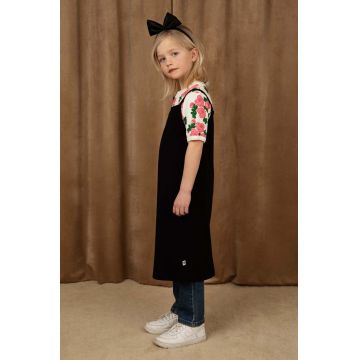 Mini Rodini rochie din bumbac pentru copii culoarea negru, mini, drept