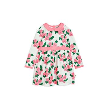 Mini Rodini rochie din bumbac pentru copii culoarea roz, mini, evazati