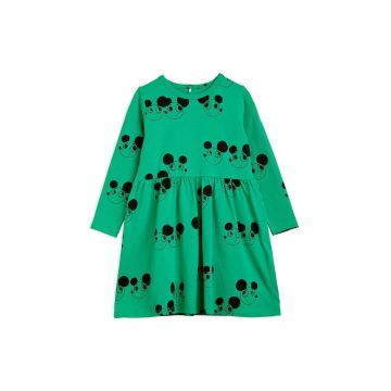 Mini Rodini rochie fete culoarea verde, mini, evazati