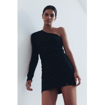 MUUV. rochie culoarea negru, mini, mulata