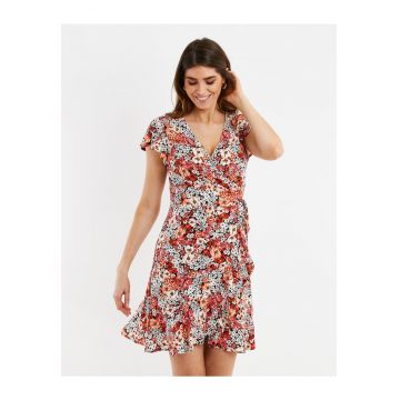 Rochie cu decolteu in V si volane THBFizzer 3933