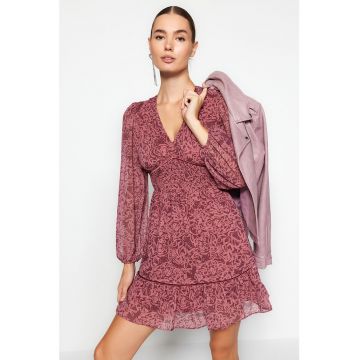Rochie cu imprimeu si insertie elastica