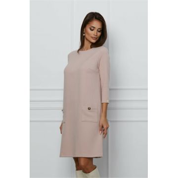 Rochie Dy Fashion roz cu buzunare