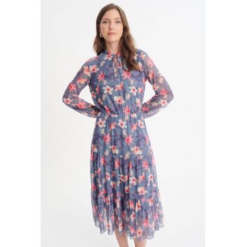 Rochie midi cu model si fronseuri