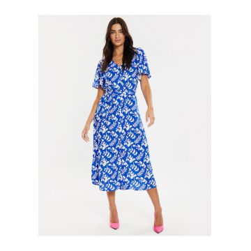 Rochie midi cu un cordon in talie THB Fruit Pastill 3927