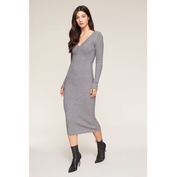 Rochie midi din tricot cu striatii