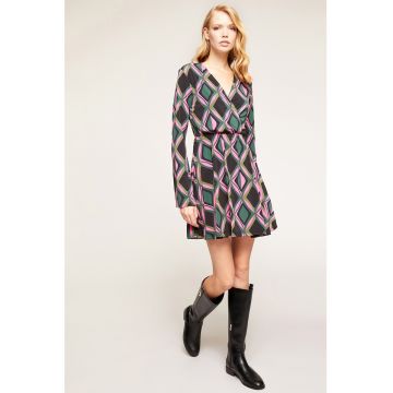Rochie mini cu imprimeu geometrica