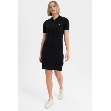 Rochie mini cu model torsade Paulina - Negru