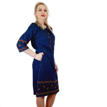 Rochie Traditionala din denim Sara