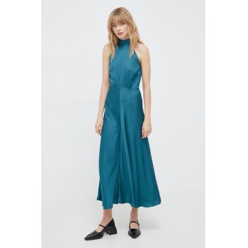 Samsoe Samsoe rochie culoarea verde, maxi, evazati