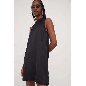 Superdry rochie culoarea negru, mini, evazati