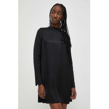 Superdry rochie culoarea negru, mini, mulata