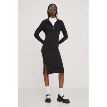 Tommy Jeans rochie culoarea negru, mini, mulată DW0DW17259