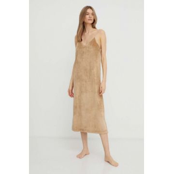 United Colors of Benetton rochie de lounge culoarea bej, midi, drept