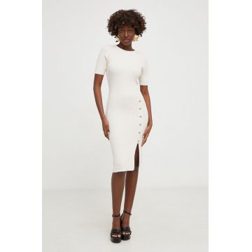 Answear Lab rochie culoarea bej, midi, mulata