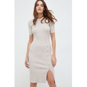 Answear Lab rochie culoarea bej, midi, mulata