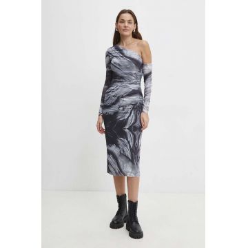 Answear Lab rochie culoarea gri, midi, mulata