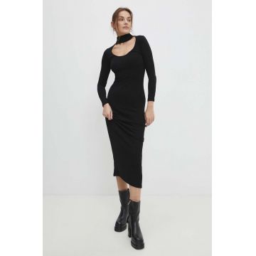Answear Lab rochie culoarea negru, maxi, mulata