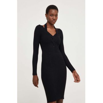 Answear Lab rochie culoarea negru, midi, mulata