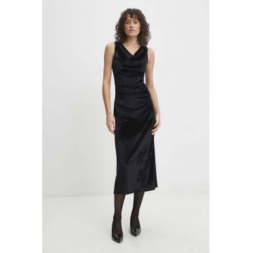 Answear Lab rochie de catifea culoarea negru, maxi, mulata