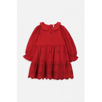 Coccodrillo rochie bebe culoarea rosu, mini, evazati