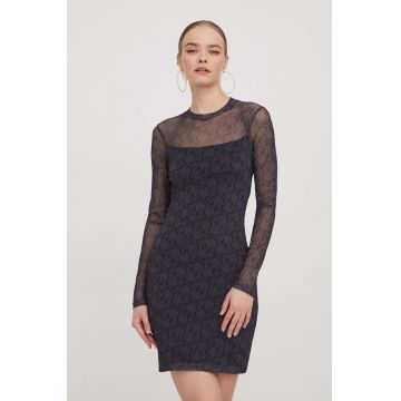 Karl Lagerfeld Jeans rochie culoarea gri, mini, mulata