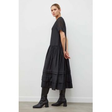 Lovechild rochie culoarea negru, midi, evazati