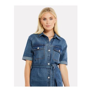 Rochie de denim cu maneci scurte Vienna 3847