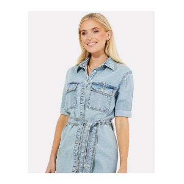 Rochie de denim cu maneci scurte Vienna 3847