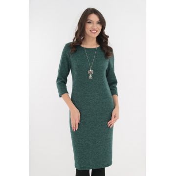 Rochie dreapta din jerse moale verde
